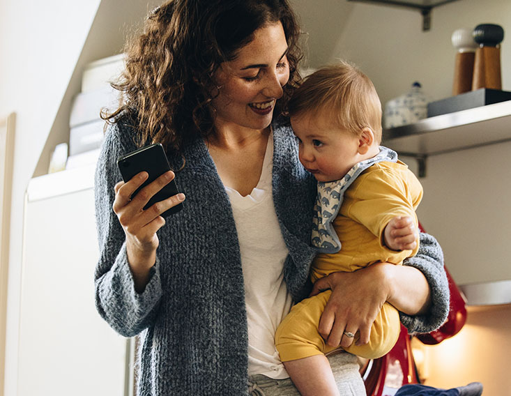 First State Bank customer checking her credit sore