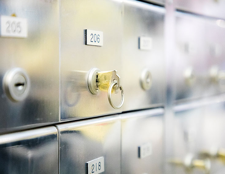 First State Bank's safe deposit boxes
