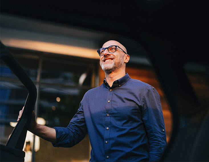 Business owner enjoying a break as his CD account with First State Bank grows his money