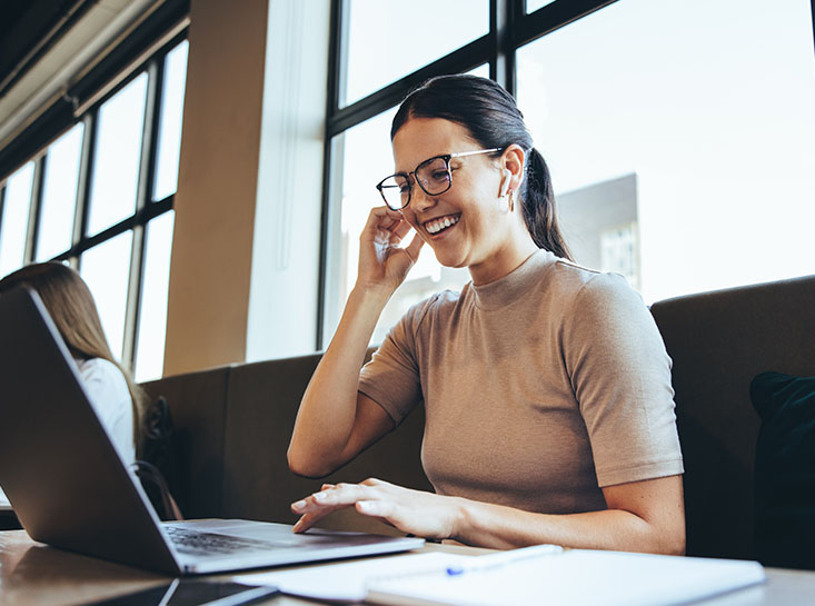 Business customer reviewing First State Bank's special offers
