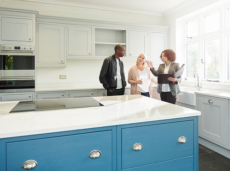 First State Bank Mortgage customers looking at a new home