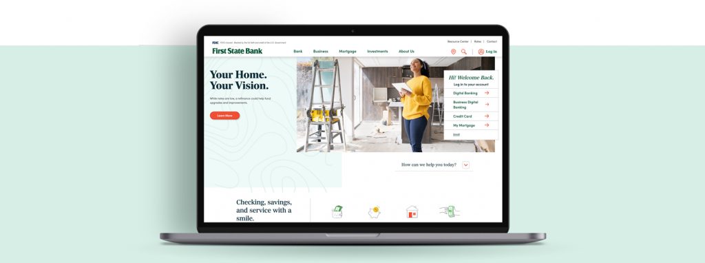 First State Bank's all-new website.