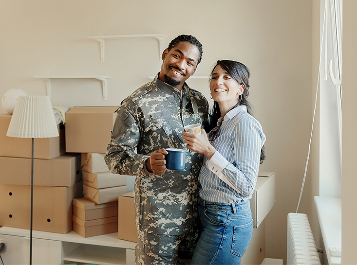 veteran and wife purchase new home with VA loan