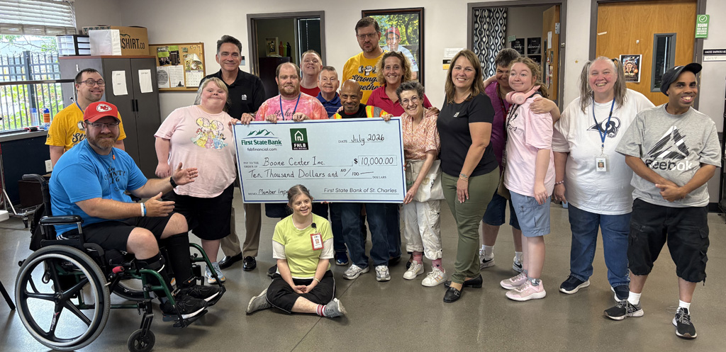 Boone Center, Inc. receiving funding from First State Bank through the FHLB grant.