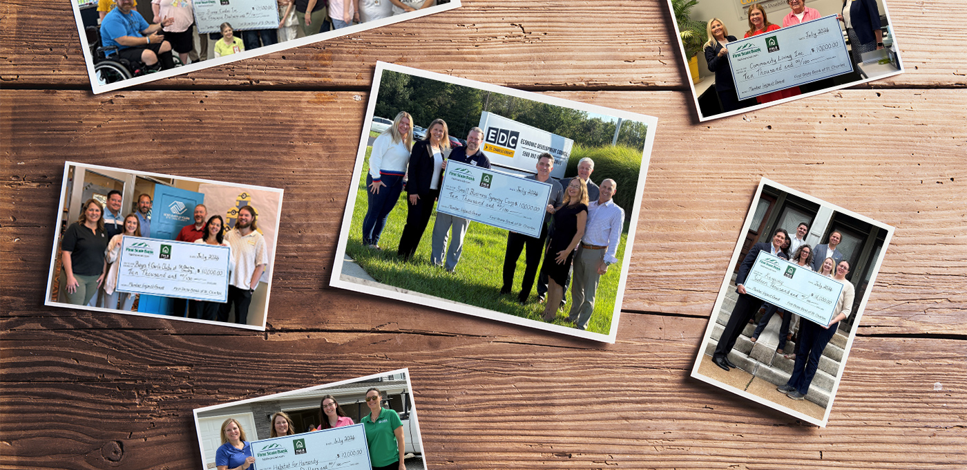 photos of the local nonprofit organizations that benefitted from the FHLB grant donations in partnership with First State Bank